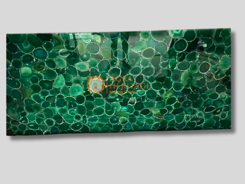 Green Agate Stone Diningware Table Top Decor