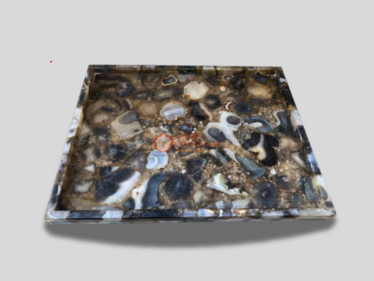 Black Agate Top Dining Center Table Furniture