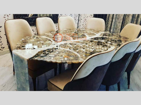 Black & White Agate Restaurant Table Top