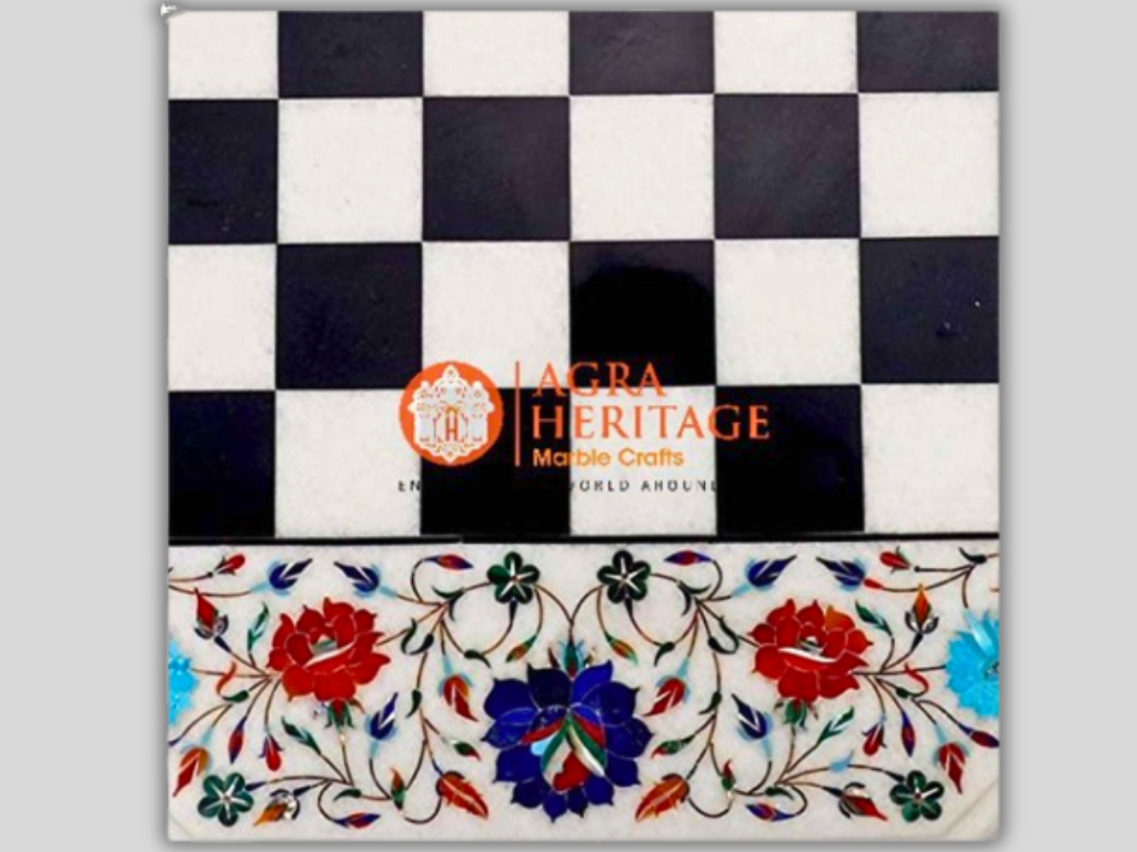 Marble Octagon Coffee Table Top Multi Gemstone Inlay Floral Arts