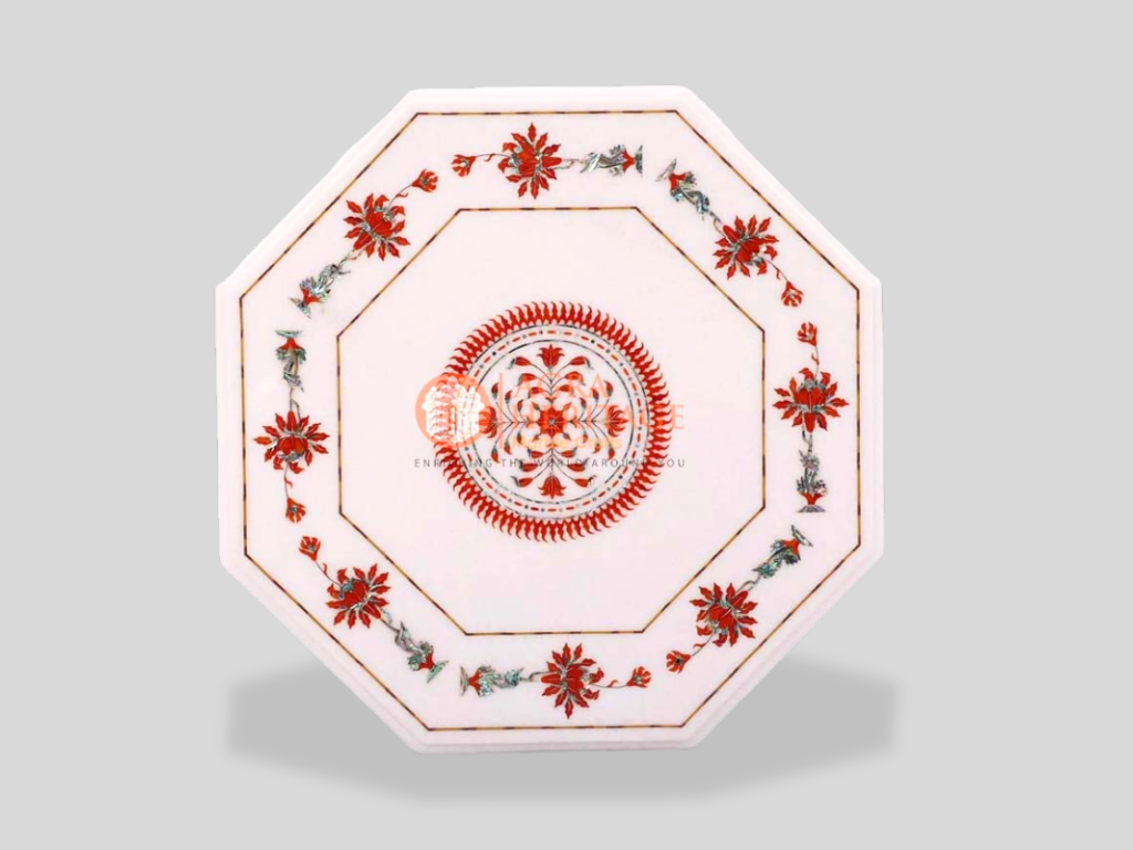 Marble Center Side Table Top Carnelian Italian Art