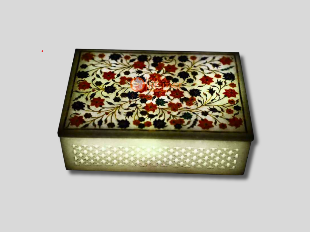Modern Fine Floral Art Jewelry Keepsake Box