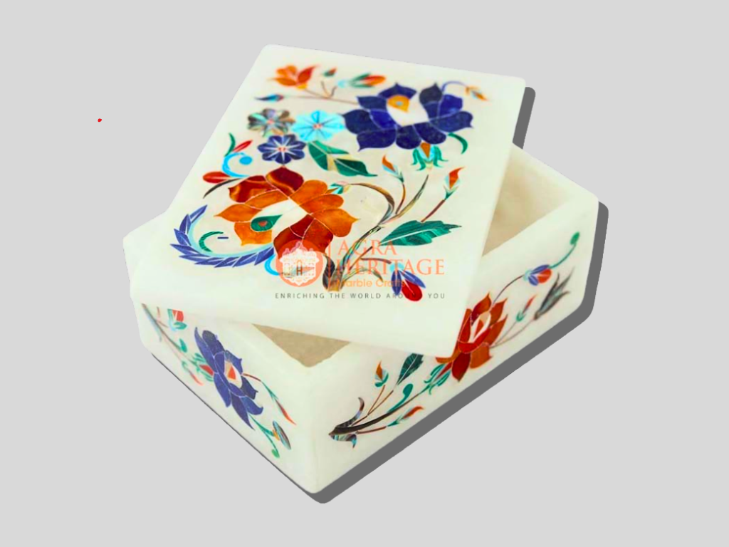 Semi Precious Stone Art Jewelry Vintage Box