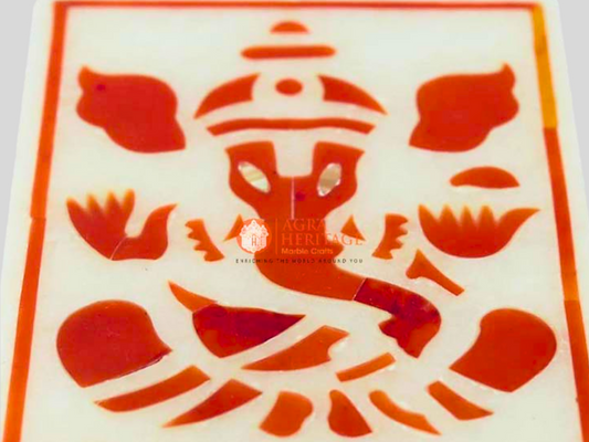 Carnelian Stone Ganesha Art Jewelry Keepsake Box