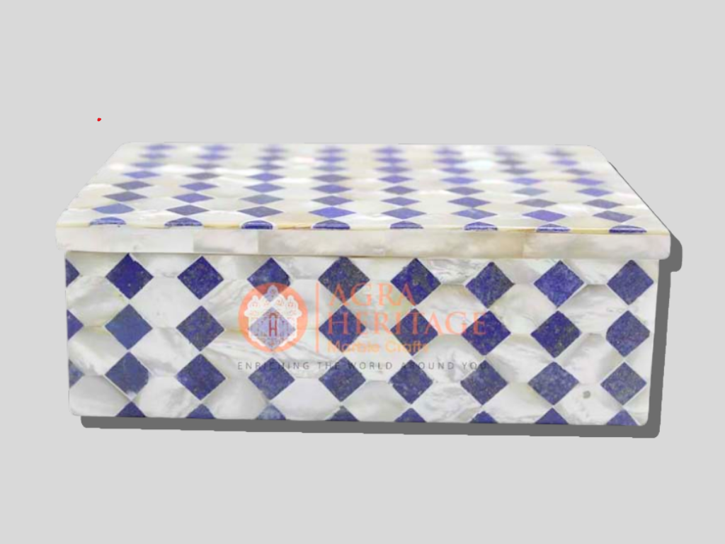Marble Lapis Mother of pearls Jewelry Box