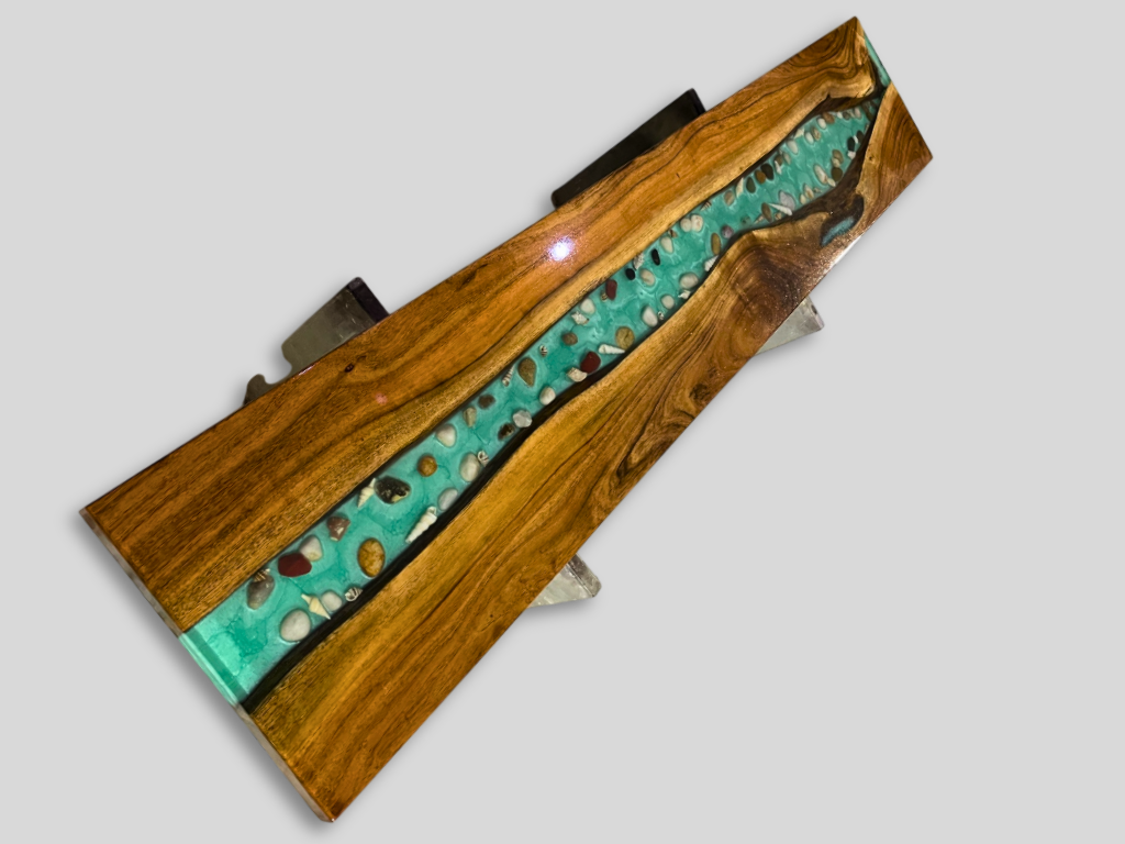 Epoxy Resin River Table, Customizable Restaurant Table Tops, Custom Live Edge Wooden Furniture