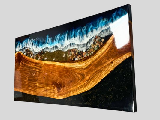 Acacia Wood Diy Epoxy Table Top Handmade Ocean-Inspired Resin River Dining & Kitchen Office Furniture