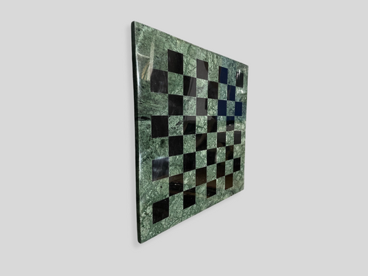 Green & Black Marble Chess Board Table Handmade Mosaic Art