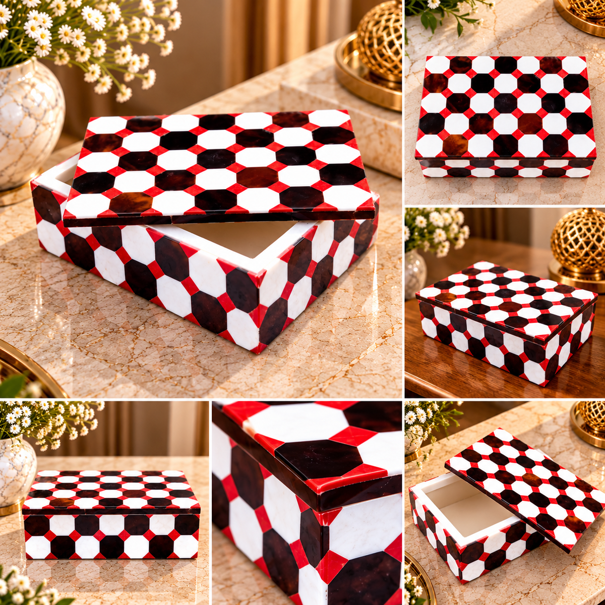 Amazing Mosaic Art Jewelry Storage Box Organizer For Women Gift