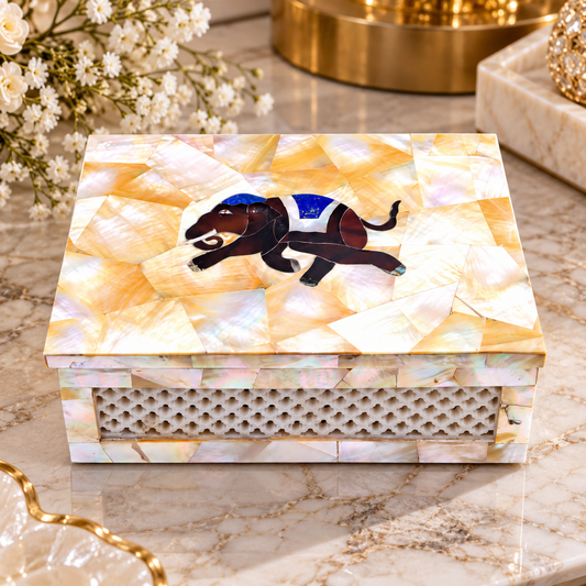 Vintage Storage Marble Trinket Box Handmade Random Artwork Wedding Gift