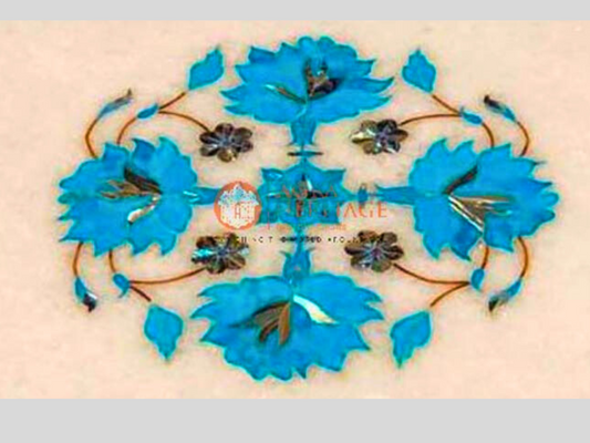 Marble Cheese Cutting Board Turquoise Inlay Floral Arts