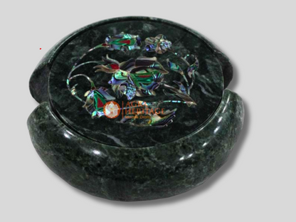 Marble Round Coasters Pauashell Inlay Gemstone