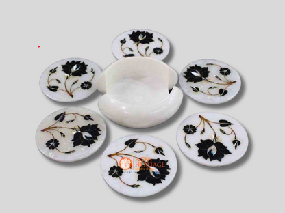Dining Table Decor Floral Tea Cup Coaster Set