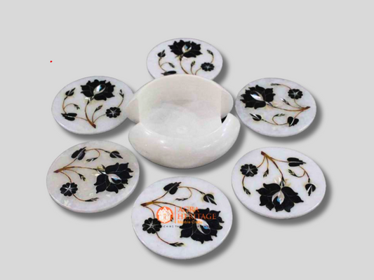 Dining Table Decor Floral Tea Cup Coaster Set