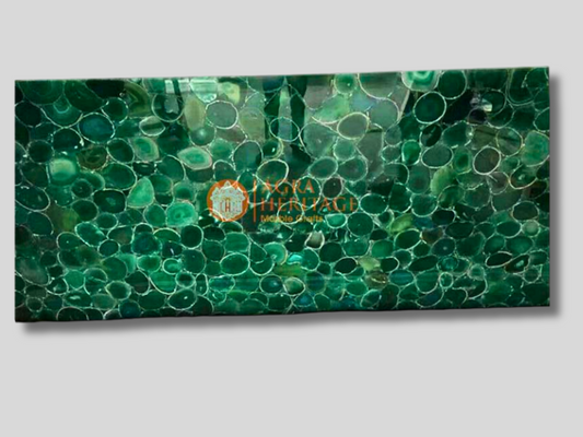 Green Agate Stone Diningware Table Top Decor