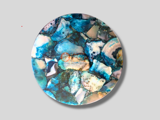 Real Blue Agate Stone Coffee Table Top