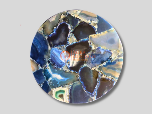 Attractive Real Blue Agate Table Top Decor