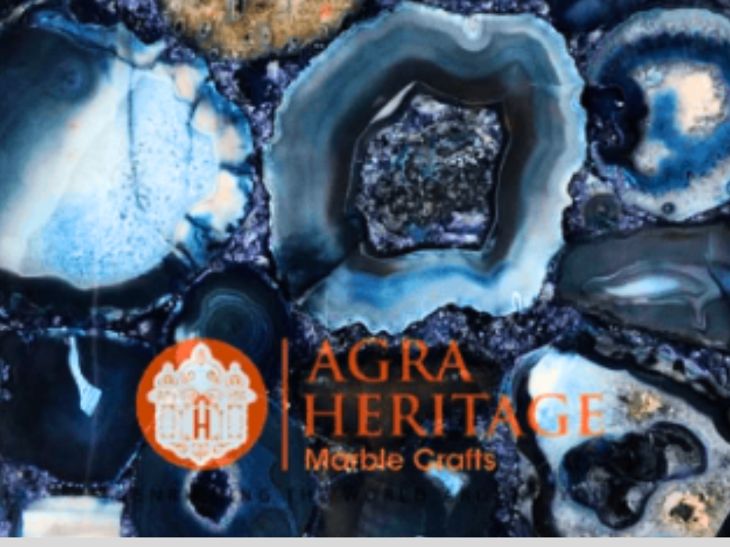Blue Agate Coffee Table Top Living Room Furniture Decor