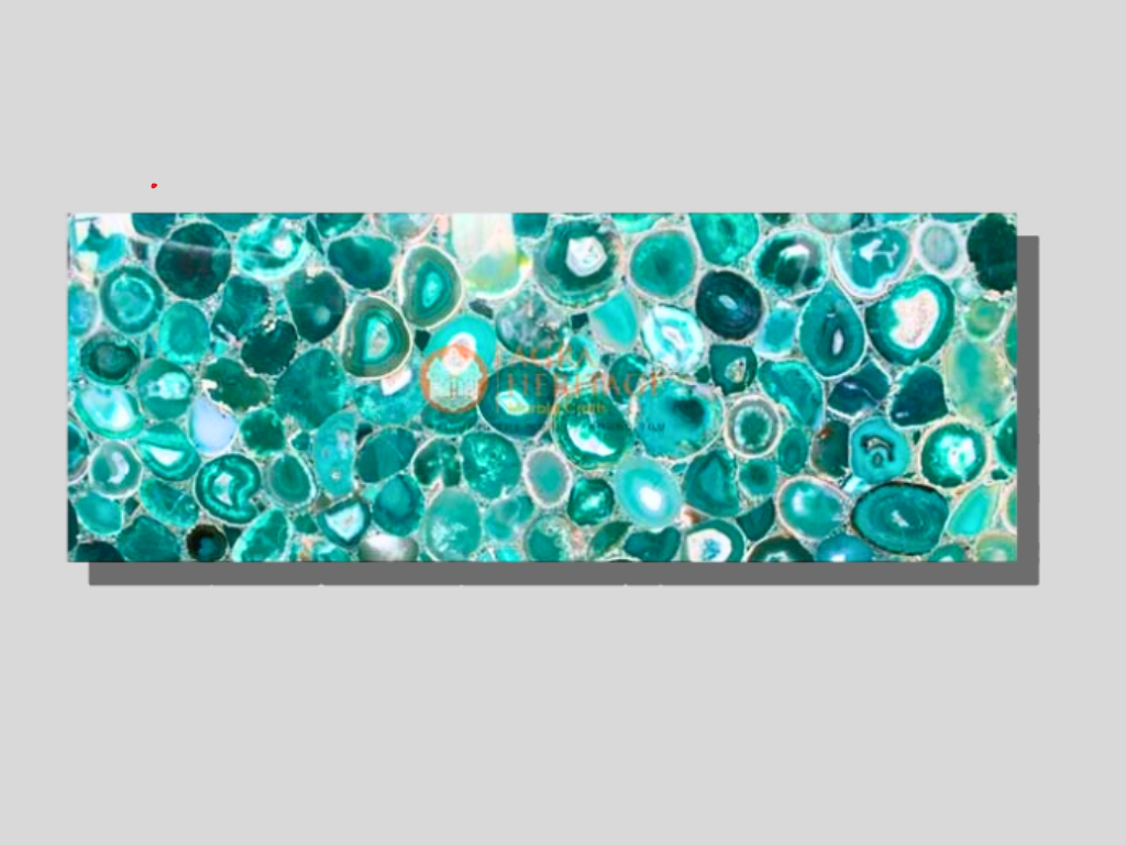 Green Agate Top Dining Table Handmade Home Decor Gift