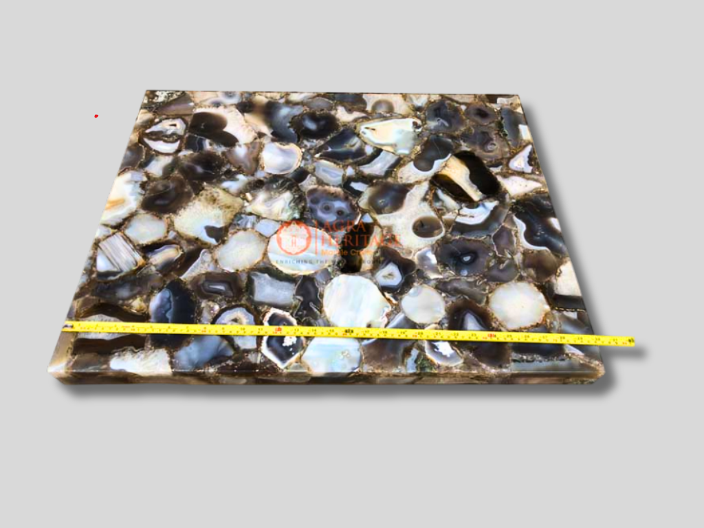 Black Agate Top Dining Center Table Furniture