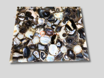 Black Agate Top Dining Center Table Furniture