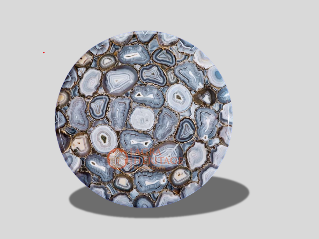 Decorative Agate Round Coffee Hallway Table Top