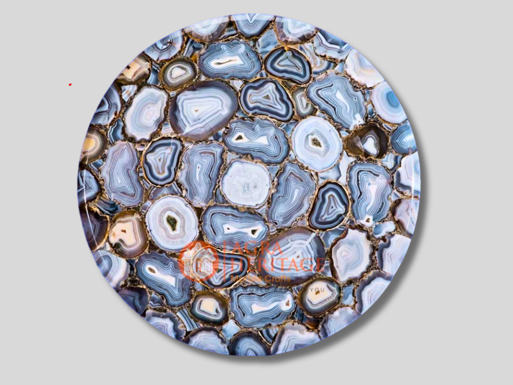 Decorative Agate Round Coffee Hallway Table Top
