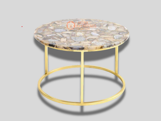 Natural Agate Round Coffee Bedroom Table Top