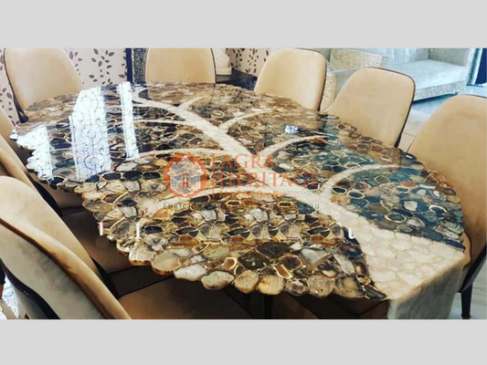 Black & White Agate Restaurant Table Top