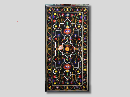 Black Marble Pietradura Italian Art Table Top