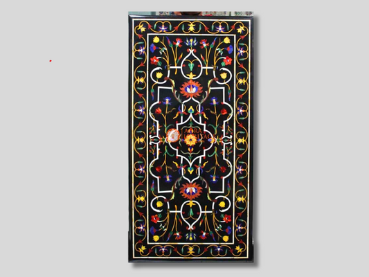 Black Marble Pietradura Italian Art Table Top