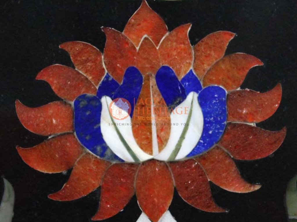 Black Marble Pietradura Italian Art Table Top