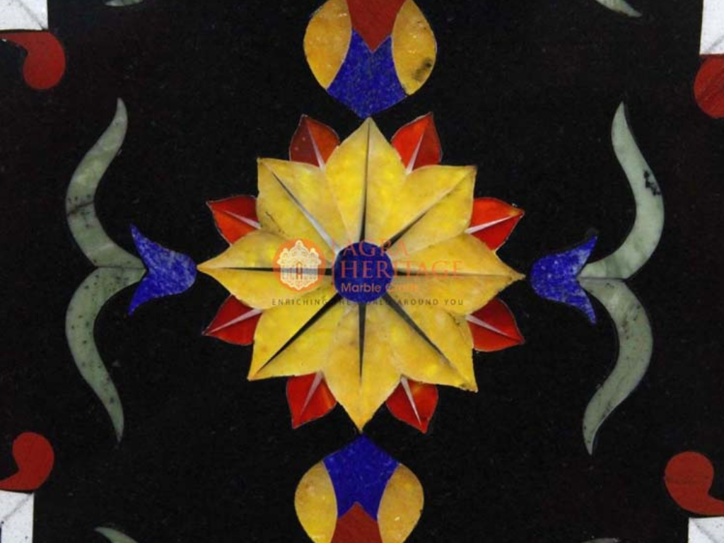 Black Marble Pietradura Italian Art Table Top