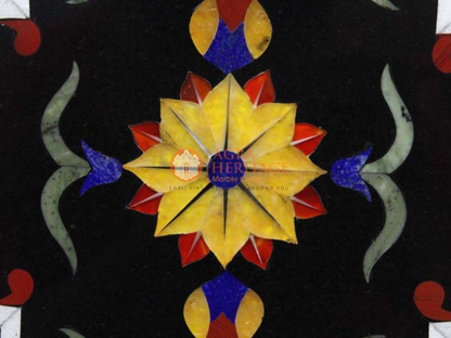 Black Marble Pietradura Italian Art Table Top