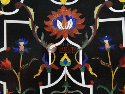 Black Marble Pietradura Italian Art Table Top