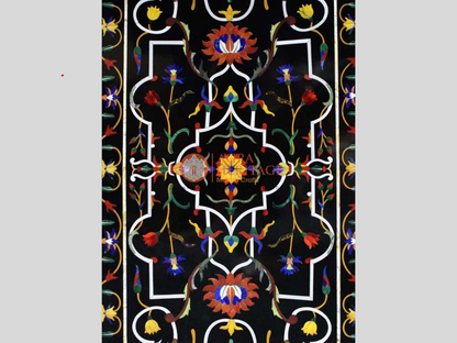 Black Marble Pietradura Italian Art Table Top