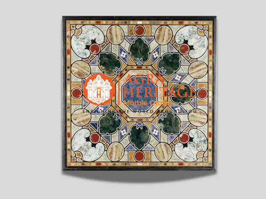 Italian Pietra Dura Side Marble Inlay Dining Stone Table Top