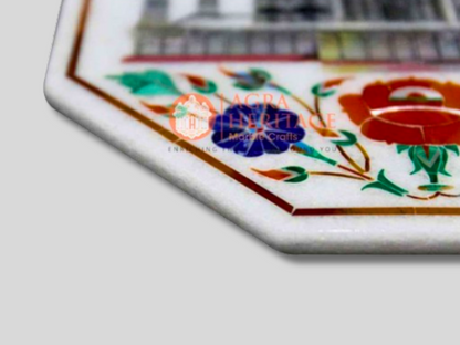 Marble Wall Decor Tile Taj Mahal Inlay Historical Art