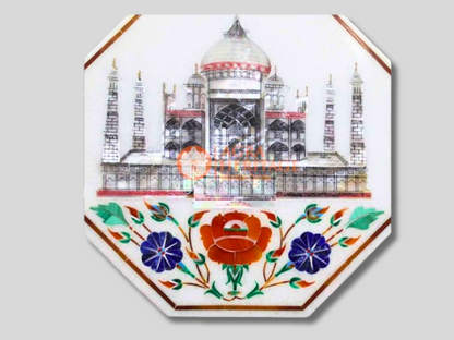 Marble Wall Decor Tile Taj Mahal Inlay Historical Art