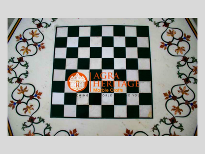 Marble Dining Chess Inlay Table Top Chess Lovers Gift