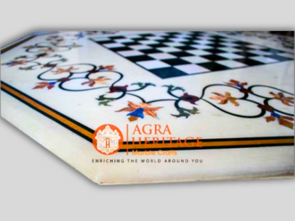Marble Dining Chess Inlay Table Top Chess Lovers Gift