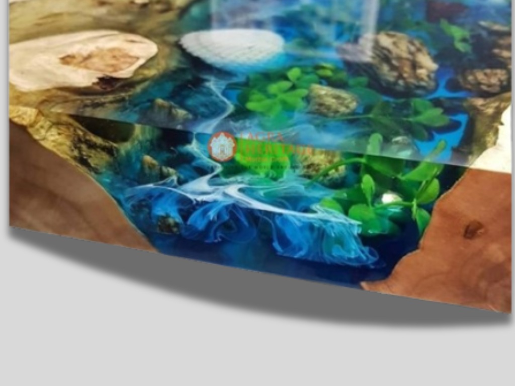 Ocean Beach Resin Art,Epoxy Dining Table, sofa, center table,Live Edge,Walnut Table, Epoxy Resin Art,River Tabletop