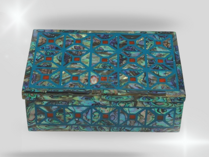 Modern Marble Jewelry Storage Box Paua shell Inlay Gifts