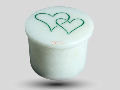 White Marble Ring Box Malachite Inlay Special Love Gifts