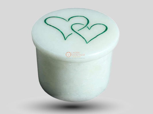 White Marble Ring Box Malachite Inlay Special Love Gifts