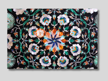Marble Coffee Table Top Handicraft Multi Inlay Floral Decor