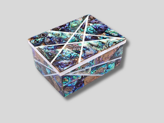 Beautiful Personalized Gift Jewelry Storage Box, Handmade Pauashell Inlaid Marble Vintage Art