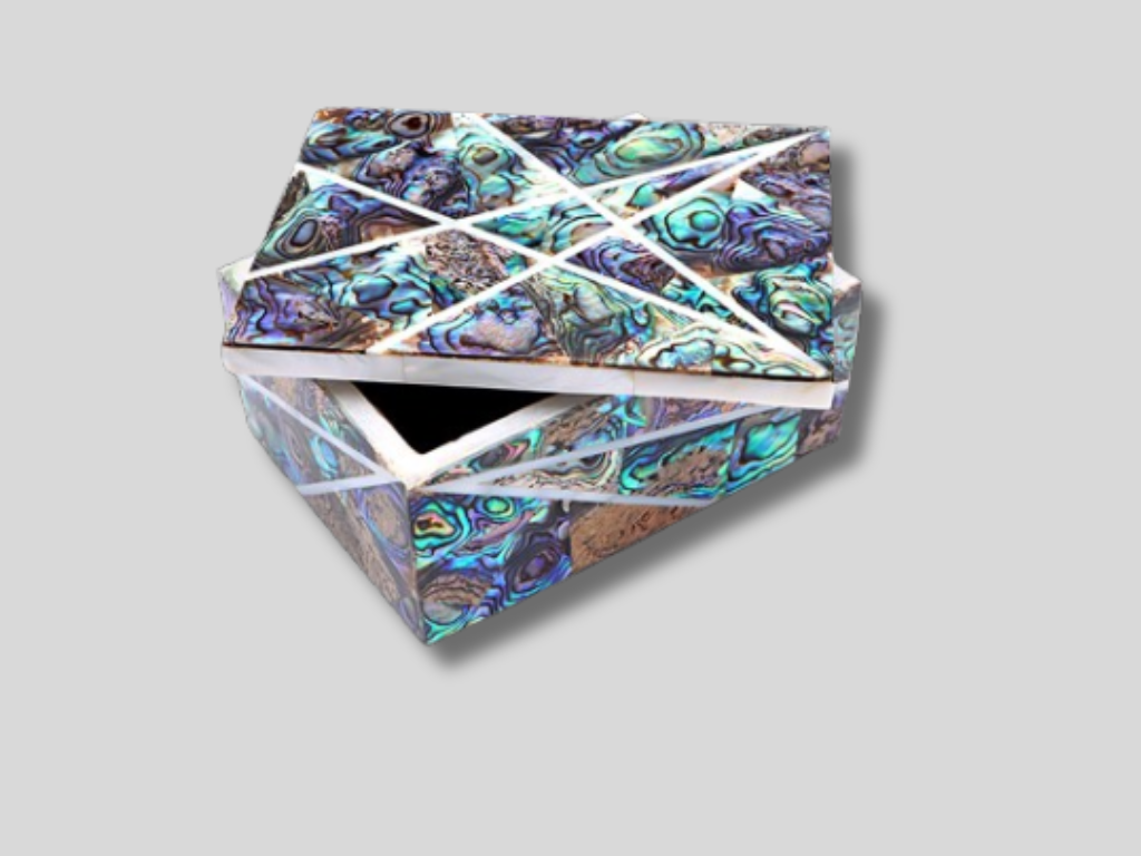 Beautiful Personalized Gift Jewelry Storage Box, Handmade Pauashell Inlaid Marble Vintage Art