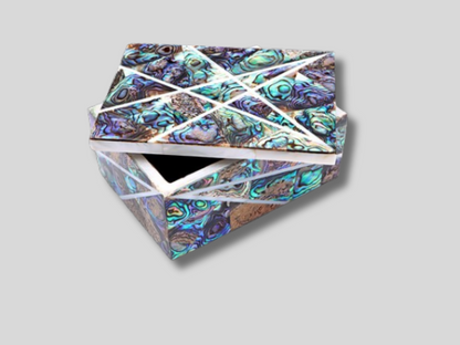 Beautiful Personalized Gift Jewelry Storage Box, Handmade Pauashell Inlaid Marble Vintage Art