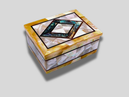 High Quality Stylish Marble Jewelry Storage Box Handmade Mosaic Gem Stone Art